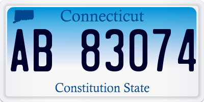 CT license plate AB83074