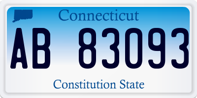 CT license plate AB83093