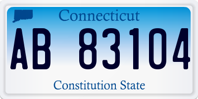 CT license plate AB83104