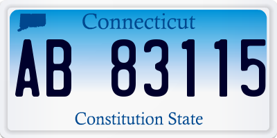 CT license plate AB83115