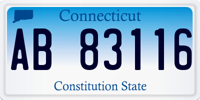 CT license plate AB83116