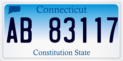 CT license plate AB83117