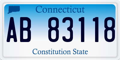 CT license plate AB83118