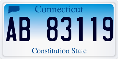 CT license plate AB83119