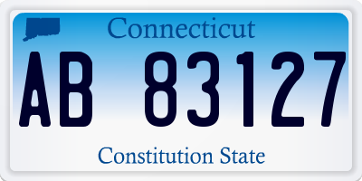 CT license plate AB83127