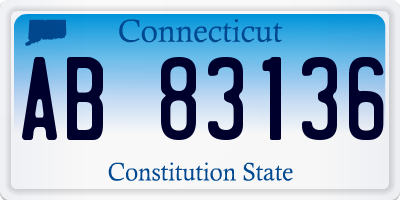 CT license plate AB83136