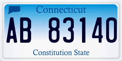 CT license plate AB83140
