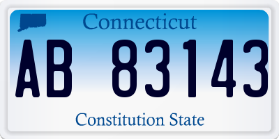 CT license plate AB83143