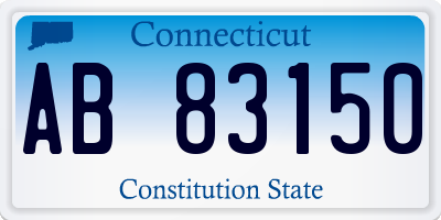 CT license plate AB83150
