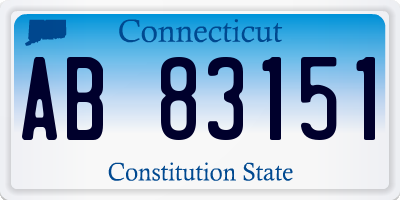 CT license plate AB83151