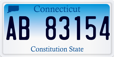 CT license plate AB83154