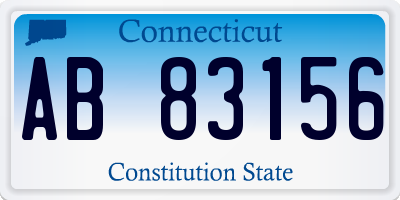 CT license plate AB83156