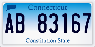 CT license plate AB83167