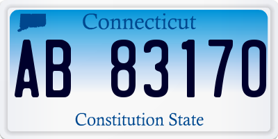 CT license plate AB83170