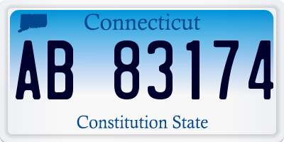 CT license plate AB83174