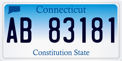 CT license plate AB83181