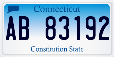 CT license plate AB83192
