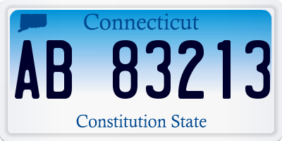 CT license plate AB83213