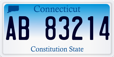 CT license plate AB83214