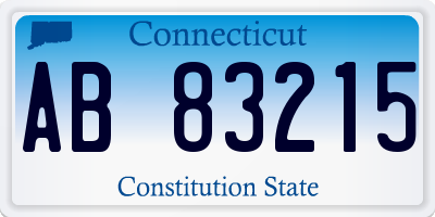 CT license plate AB83215