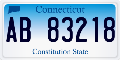 CT license plate AB83218