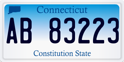 CT license plate AB83223