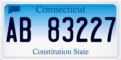 CT license plate AB83227