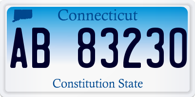CT license plate AB83230