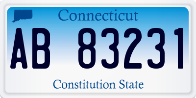 CT license plate AB83231