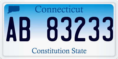 CT license plate AB83233