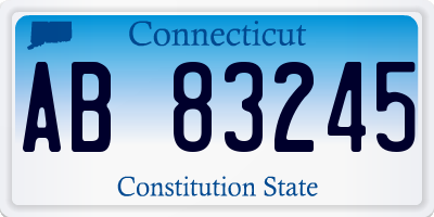 CT license plate AB83245