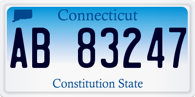 CT license plate AB83247