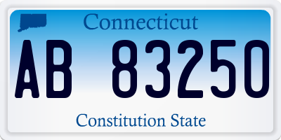 CT license plate AB83250