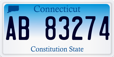CT license plate AB83274