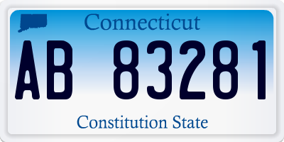 CT license plate AB83281