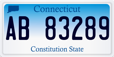 CT license plate AB83289