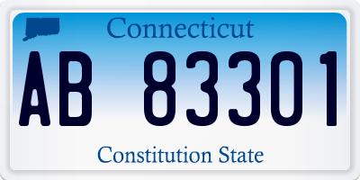 CT license plate AB83301