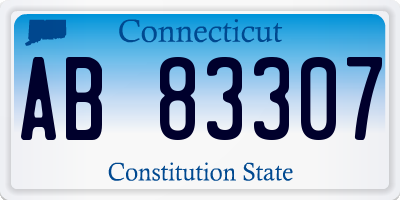 CT license plate AB83307
