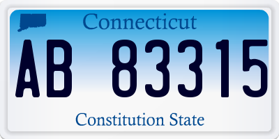 CT license plate AB83315