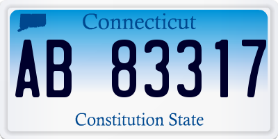 CT license plate AB83317