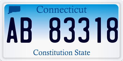 CT license plate AB83318