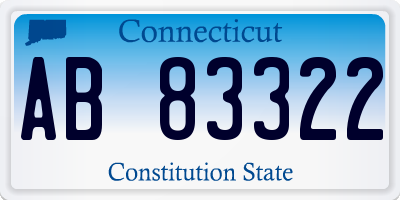CT license plate AB83322
