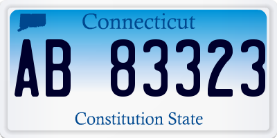 CT license plate AB83323
