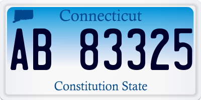 CT license plate AB83325