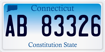CT license plate AB83326