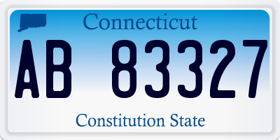 CT license plate AB83327