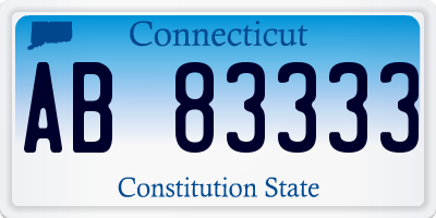 CT license plate AB83333
