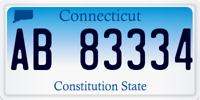 CT license plate AB83334