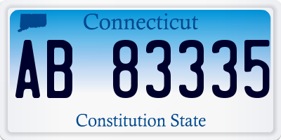 CT license plate AB83335