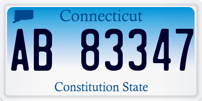 CT license plate AB83347